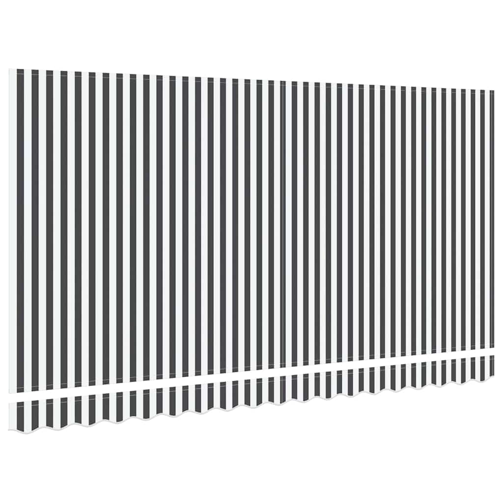 Markisen-Ersatzstoff Anthrazit und Weiß 400 x 200 cm Segeltuch