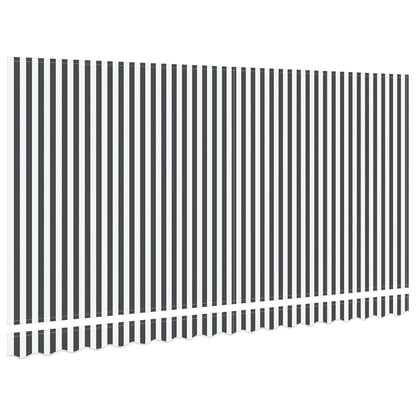 Markisen-Ersatzstoff Anthrazit und Weiß 400 x 200 cm Segeltuch