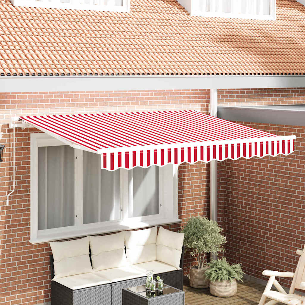 Markisen-Ersatzstoff Rot und Weiß 350 x 200 cm Segeltuch