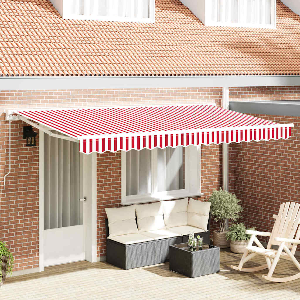 Markisen-Ersatzstoff Rot und Weiß 400 x 200 cm Segeltuch