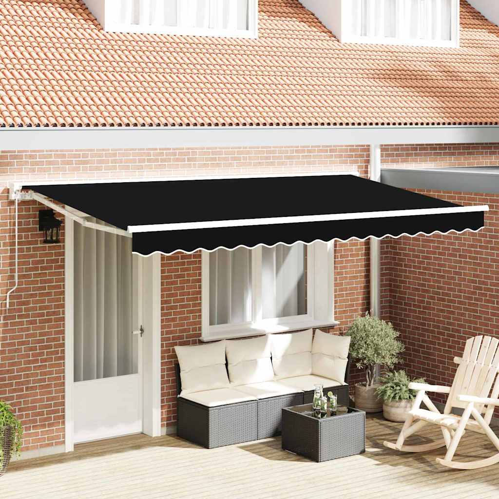 Markisen-Ersatzstoff Schwarz 400 x 200 cm Segeltuch