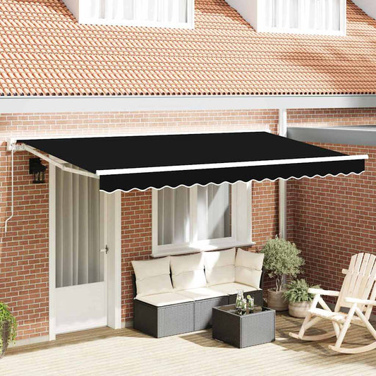Markisen-Ersatzstoff Schwarz 400 x 200 cm Segeltuch
