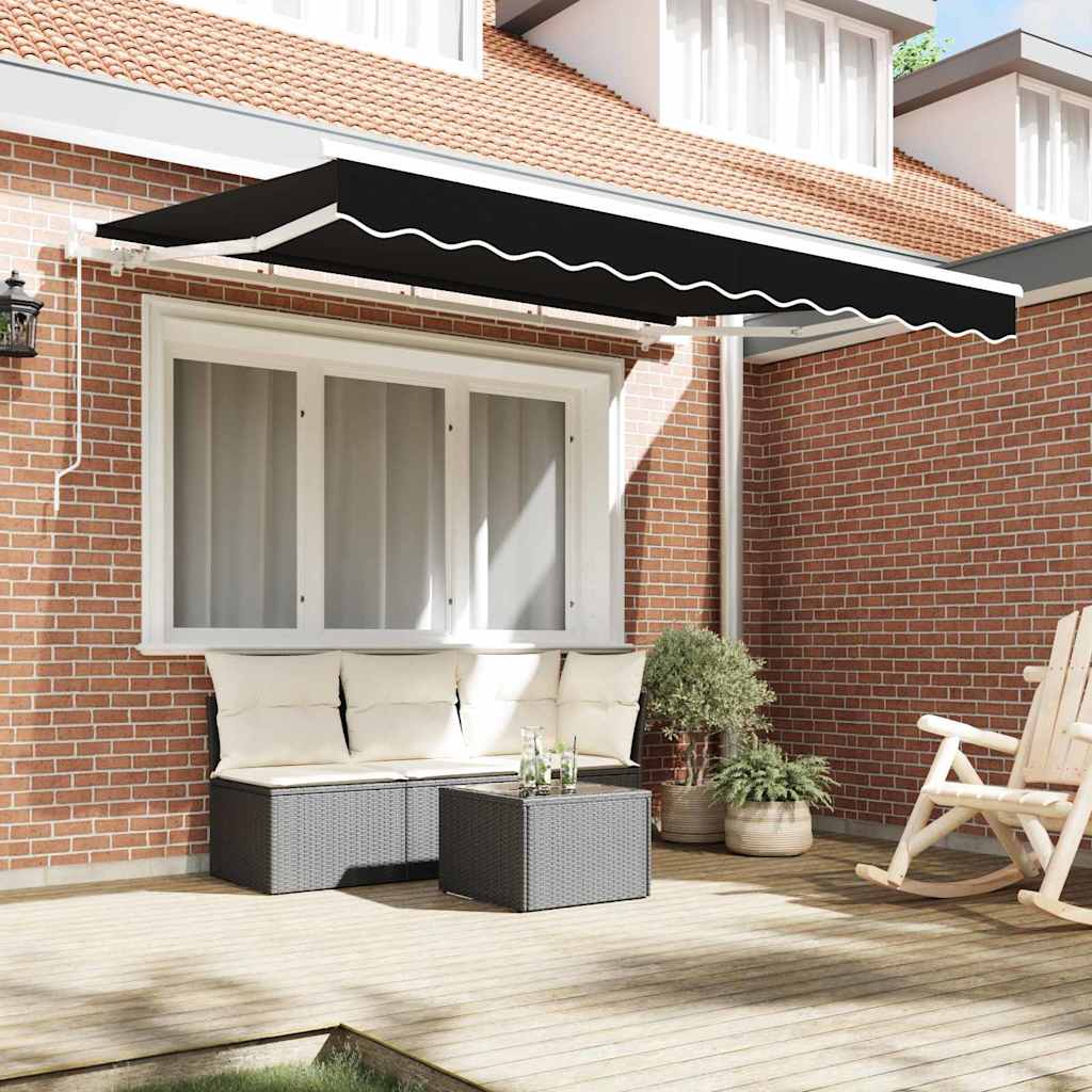 Markisen-Ersatzstoff Schwarz 350 x 250 cm Segeltuch