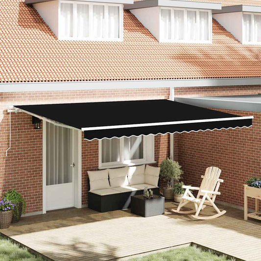 Markisen-Ersatzstoff Schwarz 450 × 350 cm Segeltuch