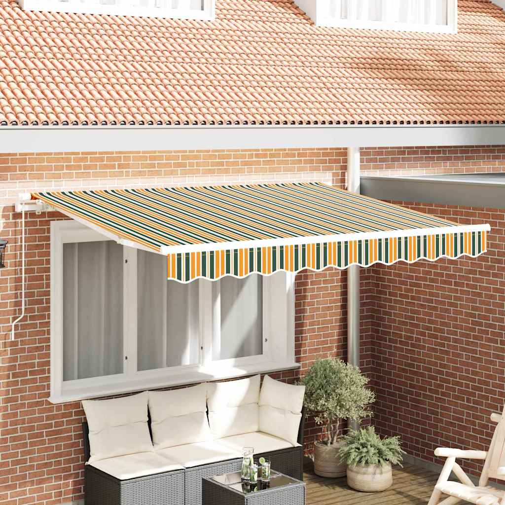 Markisen-Ersatzstoff Grün und Gelb 350 x 250 cm Segeltuch