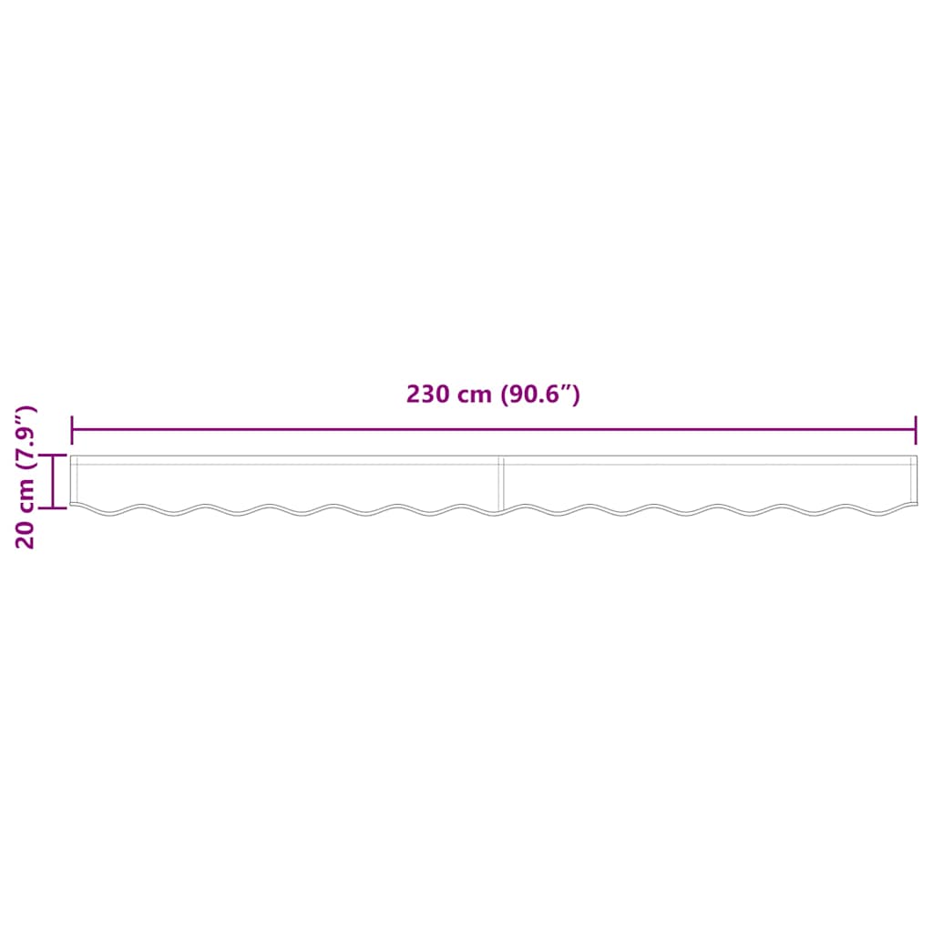 Markisenfranse Anthrazit 2,3 x 0,2 m Segeltuch