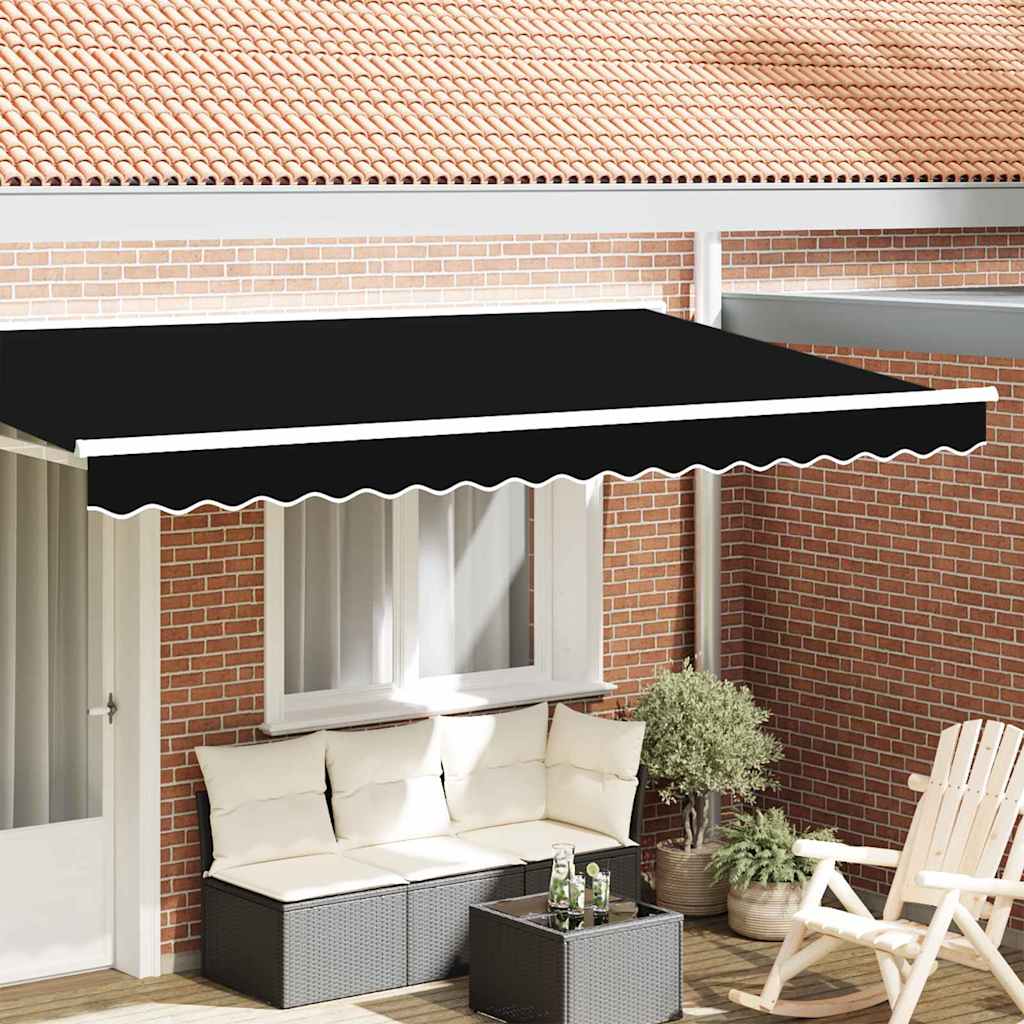 Markisenfranse Schwarz 3,8 x 0,2 m Segeltuch