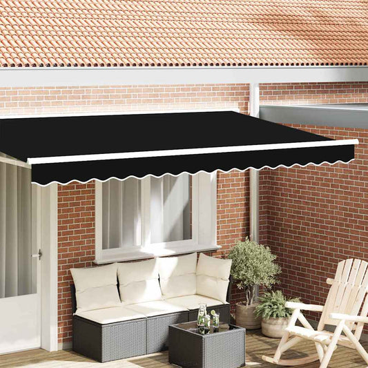 Markisenfranse Schwarz 3,8 x 0,2 m Segeltuch