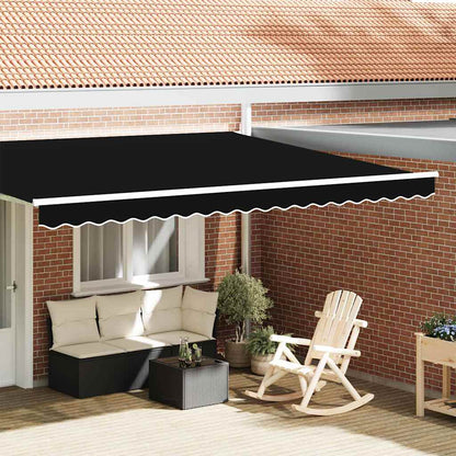 Markisenfranse Schwarz 4,3 x 0,2 m Segeltuch