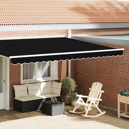 Markisenfranse Schwarz 4,3 x 0,2 m Segeltuch