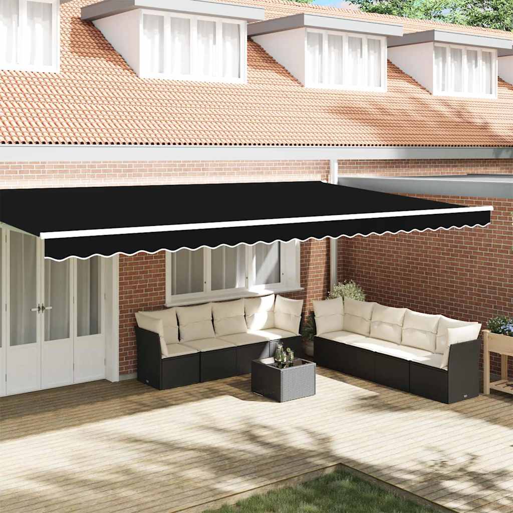 Markisenfranse Schwarz 5,8 x 0,2 m Segeltuch