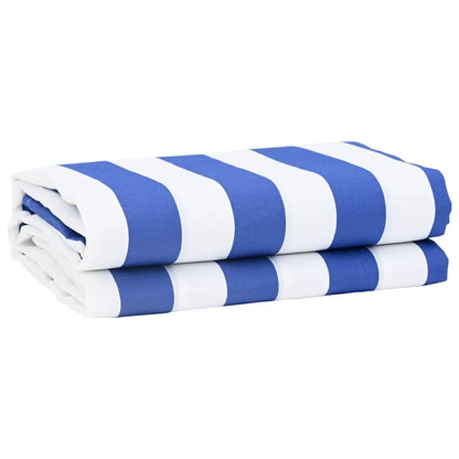 Markisen-Ersatzstoff Blau, weiß 10 x 1.6 m PE, Beton, Eisen