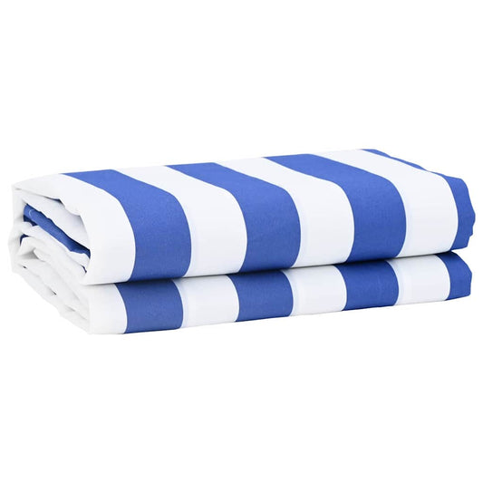 Markisen-Ersatzstoff Blau, weiß 10 x 1.6 m PE, Beton, Eisen