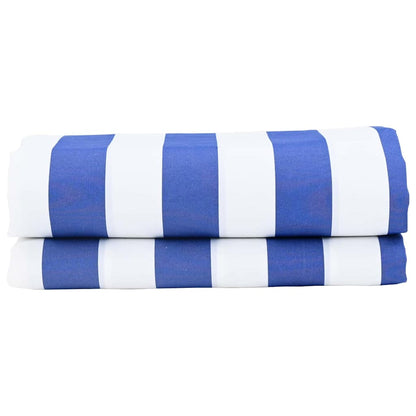 Markisen-Ersatzstoff Blau, weiß 10 x 1.6 m PE, Beton, Eisen