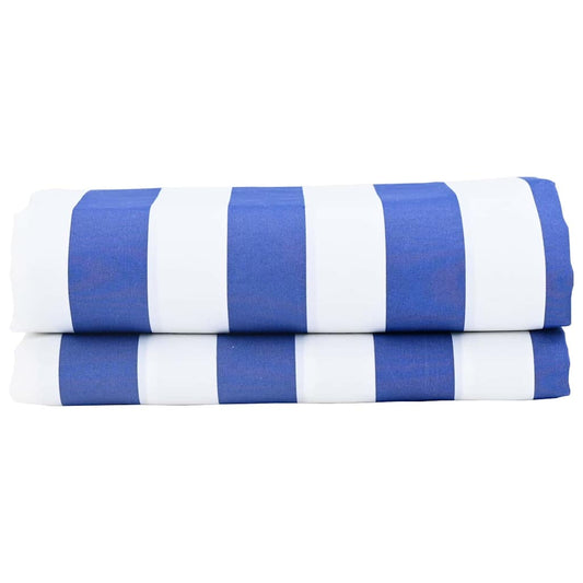 Markisen-Ersatzstoff Blau, weiß 10 x 1.6 m PE, Beton, Eisen