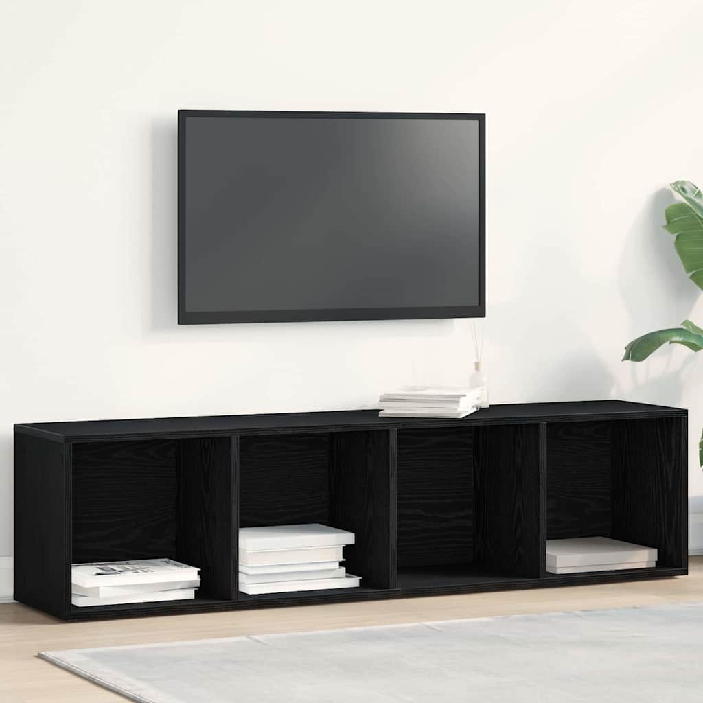 Bücherregal Schwarz Eichen-Optik 36x30x143 cm Holzwerkstoff