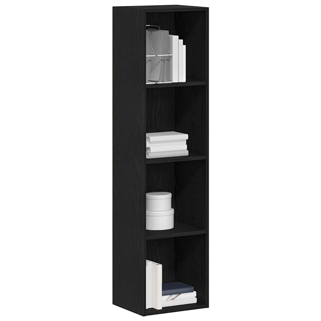 Bücherregal Schwarz Eichen-Optik 36x30x143 cm Holzwerkstoff