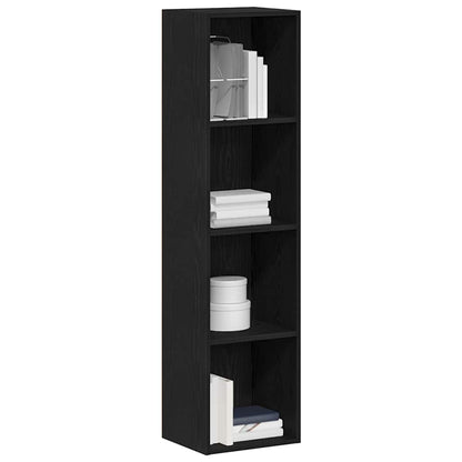 Bücherregal Schwarz Eichen-Optik 36x30x143 cm Holzwerkstoff