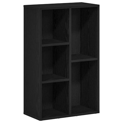 Bücherregal Schwarz Eichen-Optik 50x25x80 cm Holzwerkstoff