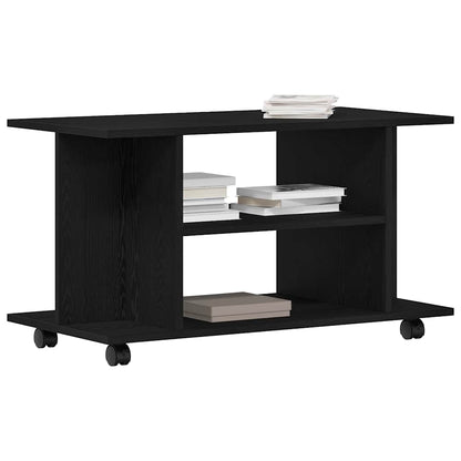 TV-Schrank mit Rollen Schwarz Eichen-Optik 80x40x45 cm