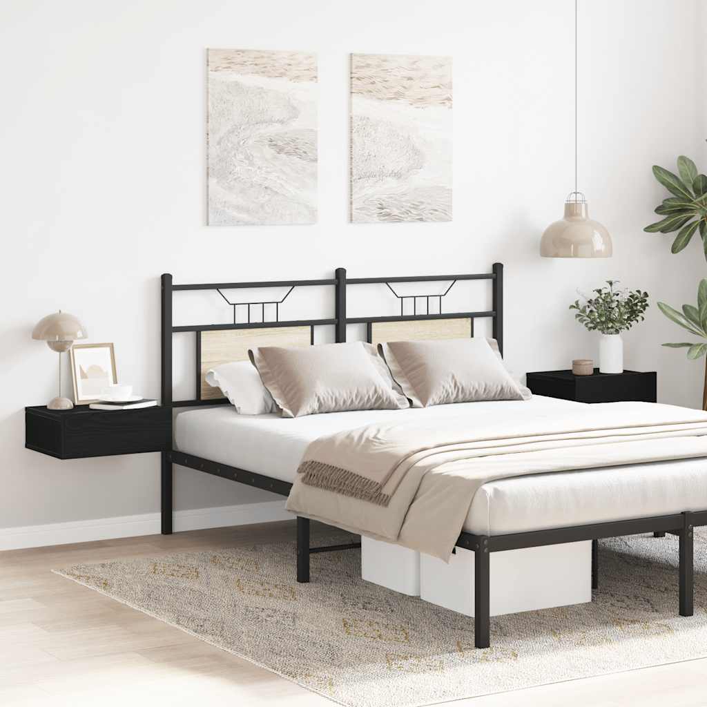 Schwebende Nachttische 2 Stück Schwarze Eiche 40 x 32 x 15 cm Holzwerkstoff