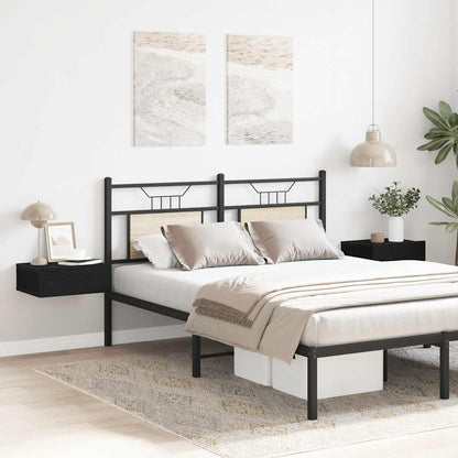 Schwebende Nachttische 2 Stück Schwarze Eiche 40 x 32 x 15 cm Holzwerkstoff