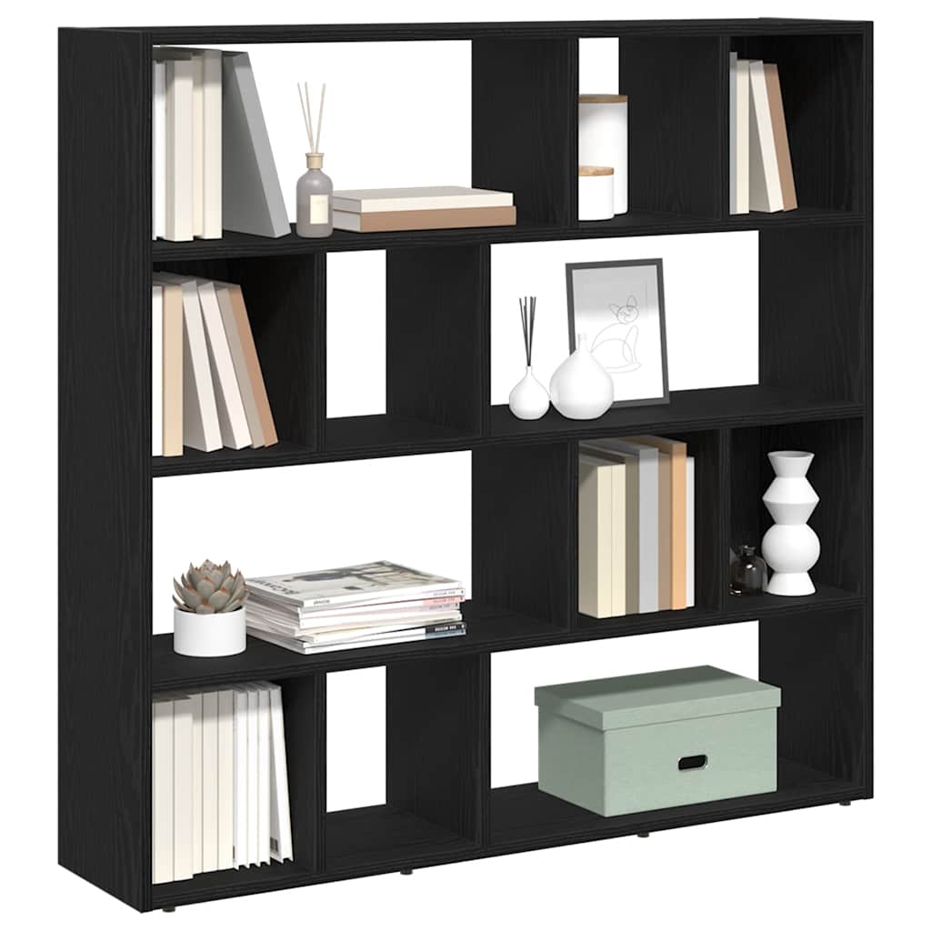 Bücherschrank/Raumteiler Eiche schwarz 105x24x102 cm