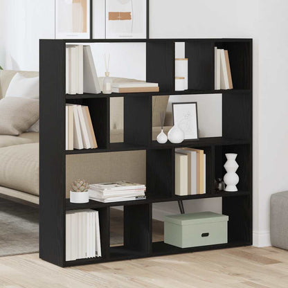 Bücherschrank/Raumteiler Eiche schwarz 105x24x102 cm