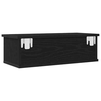 Wandschrank Wandmontiert Schwarz Eichen-Optik 60 x 26 x 18,5 cm