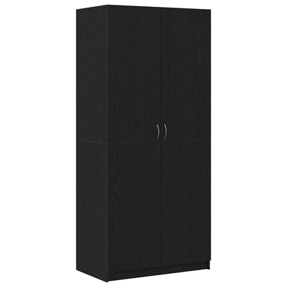 Kleiderschrank mit Tür Schwarz 90 x 52 x 200 cm Holzwerkstoff