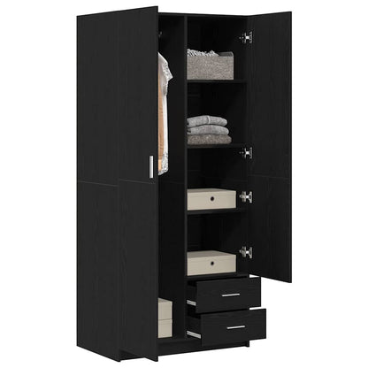 Kleiderschrank Schwarze Eiche 80 x 52 x 180 cm Holzwerkstoff