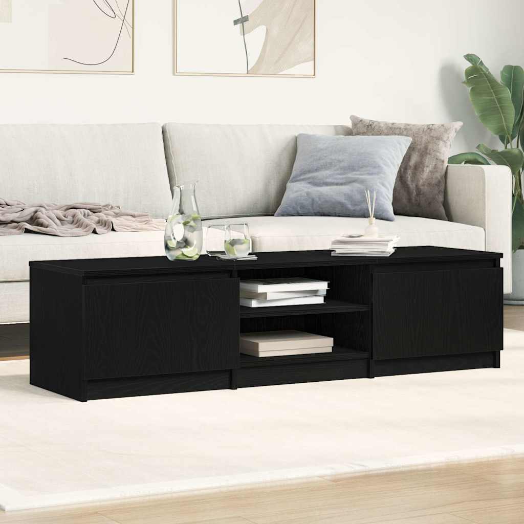 TV-Schrank Schwarz Eichen-Optik 140x40x36 cm Holzwerkstoff