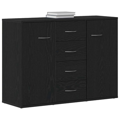 Sideboard Schwarz Eichen-Optik 88x30x64 cm Holzwerkstoff