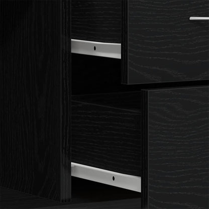 Sideboard Schwarz Eichen-Optik 88x30x64 cm Holzwerkstoff
