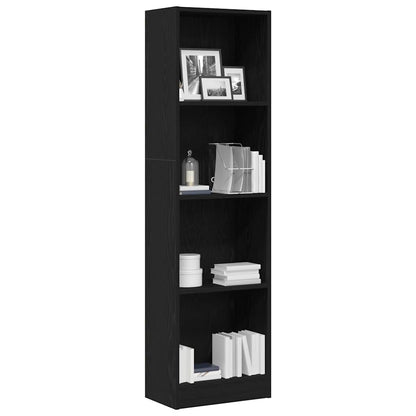 Bücherregal Schwarz Eichen-Optik 40x24x143 cm Holzwerkstoff