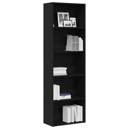 Bücherregal Schwarz Eichen-Optik 60x30x189 cm Holzwerkstoff