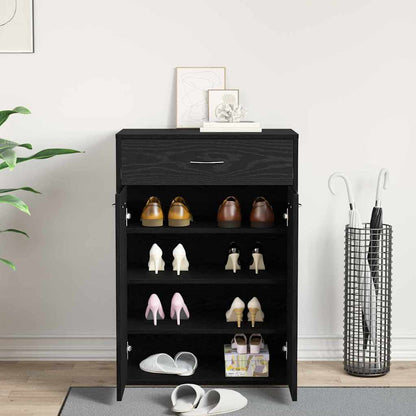 Schuhregal mit Tür Schwarze Eiche 60 x 35 x 84 cm Holzwerkstoff
