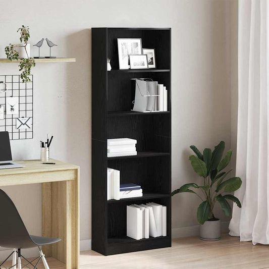 Bücherregal Schwarze Eiche 60 x 24 x 176 cm Holzwerkstoff