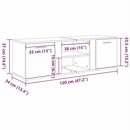 TV-Schrank Schwarze Eiche 120x34x37 cm Holzwerkstoff