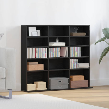 CD-Schrank Schwarz Eichen-Optik 100x23x89,5 cm Holzwerkstoff