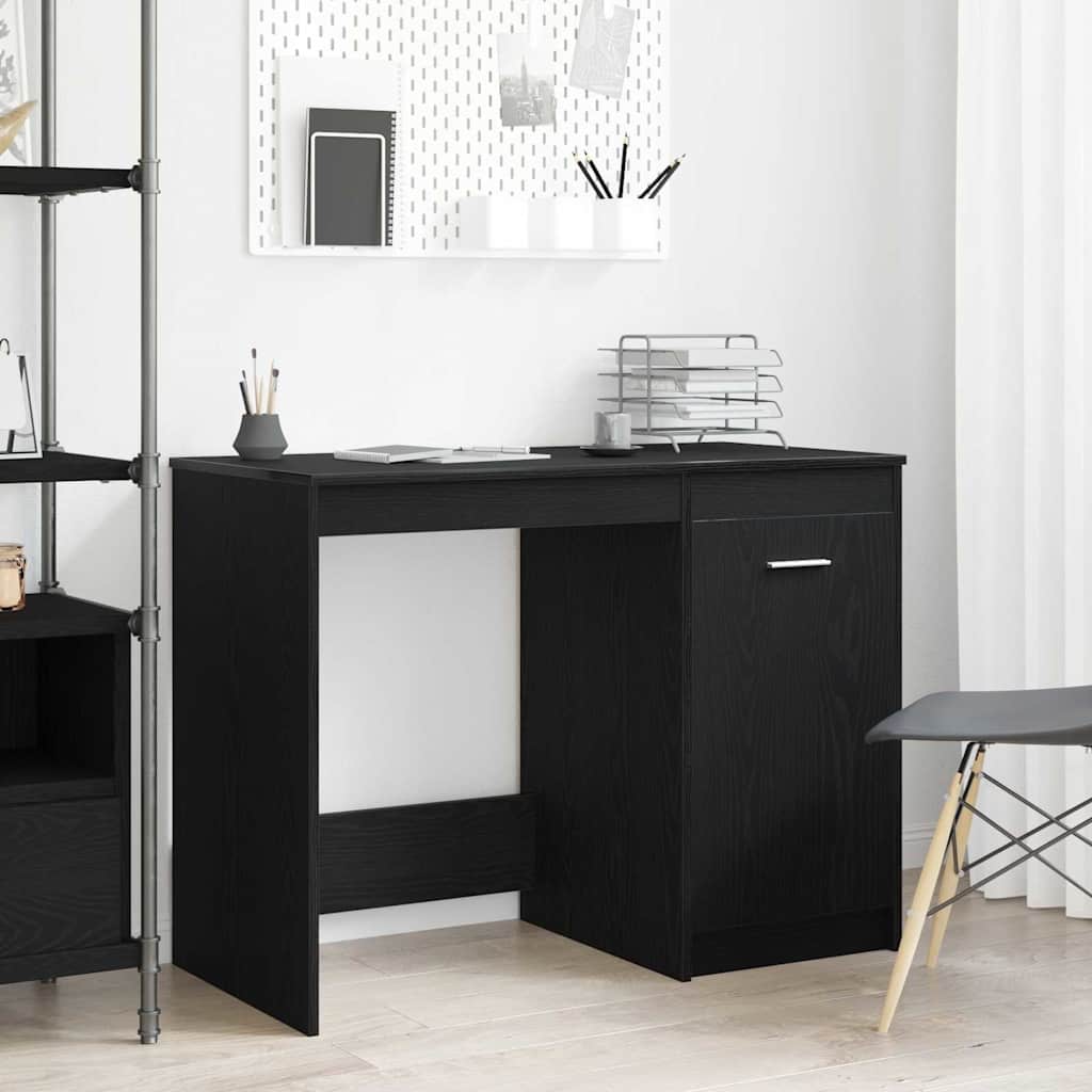 Schreibtisch Schwarz Eichen-Optik 100 x 50 x 76 cm