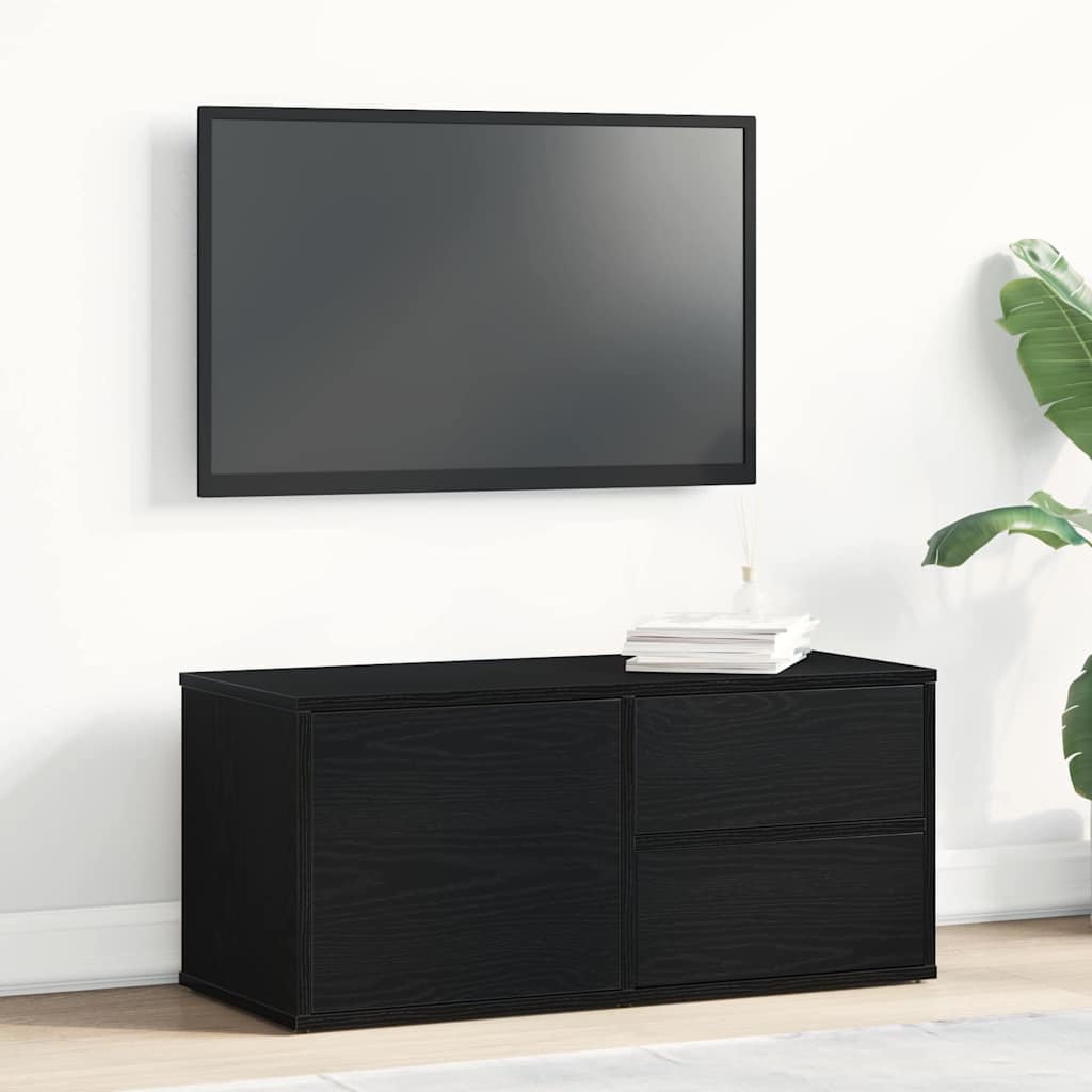 TV-Schränk Schwarz Eichen-Optik 80 x 34 x 36 cm Holzwerkstoff