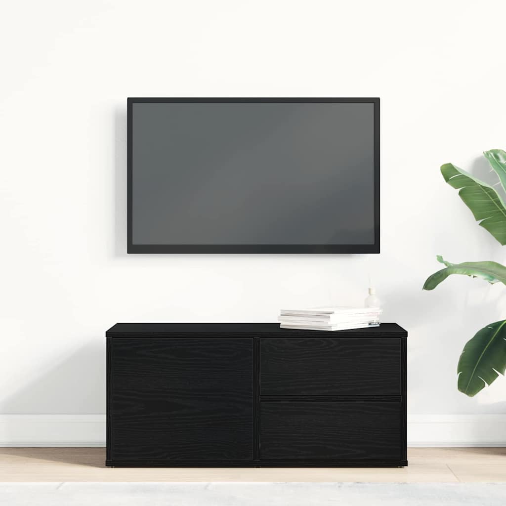 TV-Schränk Schwarz Eichen-Optik 80 x 34 x 36 cm Holzwerkstoff