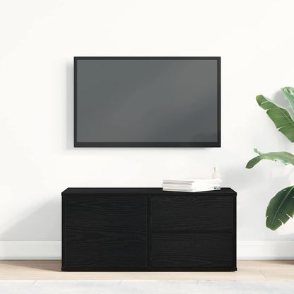 TV-Schränk Schwarz Eichen-Optik 80 x 34 x 36 cm Holzwerkstoff