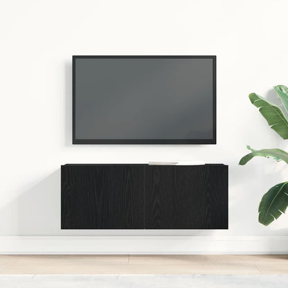 Fernsehtische Schwarze Eiche 80 x 30 x 30 cm Holzwerkstoff