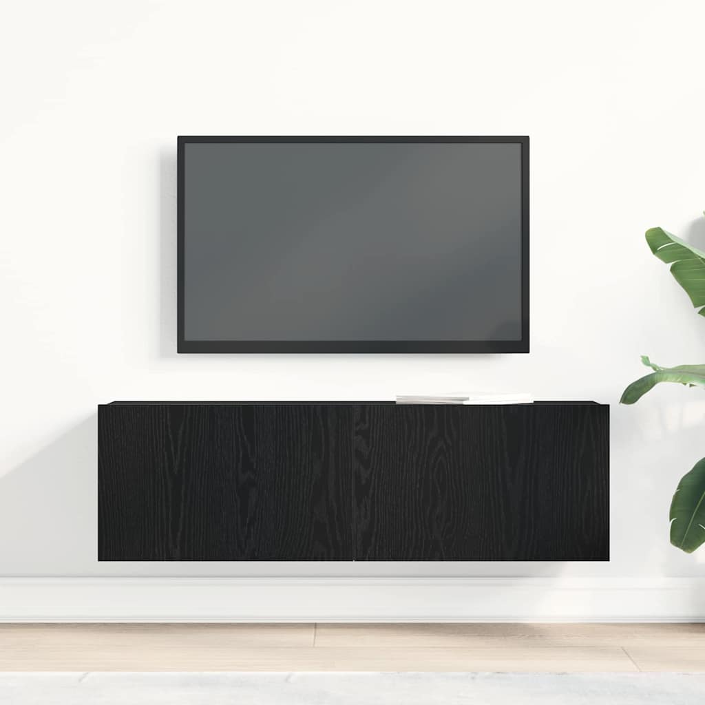Fernsehtische Schwarze Eiche 100 x 30 x 30 cm Holzwerkstoff