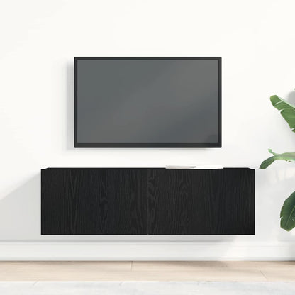 Fernsehtische Schwarze Eiche 100 x 30 x 30 cm Holzwerkstoff