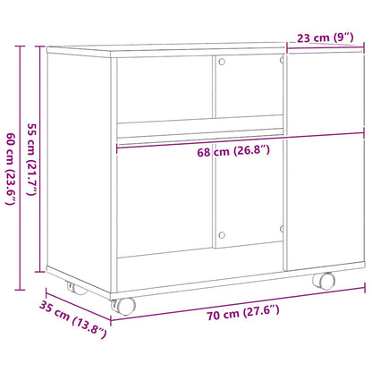 Beistelltisch Schwarze Eiche 70 x 35 x 60 cm Holzwerkstoff