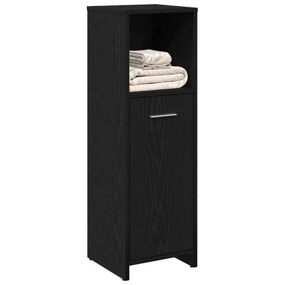 Badezimmerschrank aus schwarzer Eiche, 30 x 30 x 95 cm, Holzwerkstoff