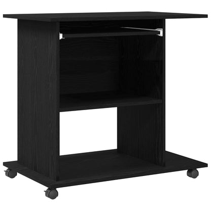 Computertisch Eiche schwarz 80x50x75 cm Holzwerkstoff